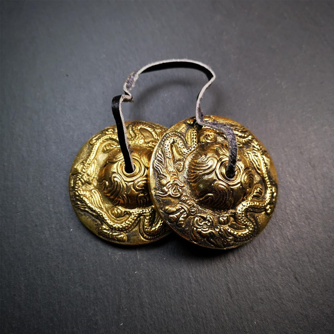 Gandhanra Tibetan Tingsha Glocke mit schönem Fall, für Klangheilung, Yoga, Meditation, Achtsamkeit -