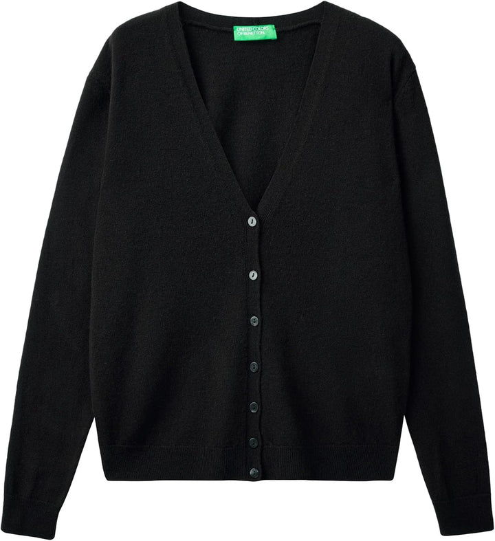 United Colors of Benetton Damen Cardigan M/L 1002d6879 Strickjacke M Schwarz, M Schwarz