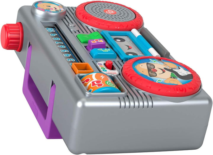 Fisher-Price Lachen und Lernen, Ghettoblaster-Spielzeug mit Geräuschen, Geschenk für Babys ab 6 Mona