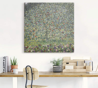 ARTland Leinwandbild Wandbild Bild auf Leinwand 70x70 cm Wanddeko Natur Pflanzen Baum Blumen Apfelba