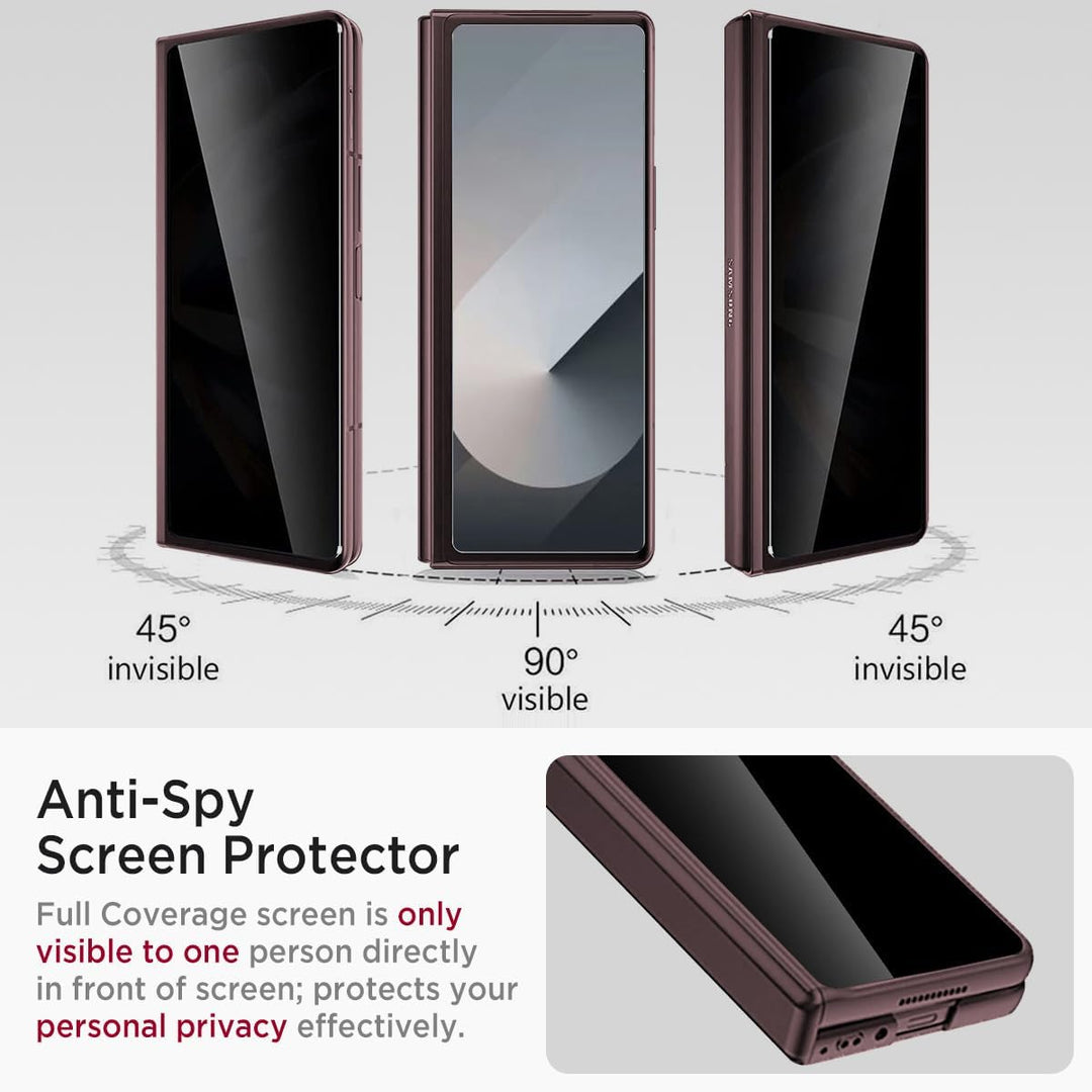 Miimall Kompatibel mit Samsung Galaxy Z Fold 6 Hülle mit Displayschutz Anti-Peeping+Magnetischer Sch