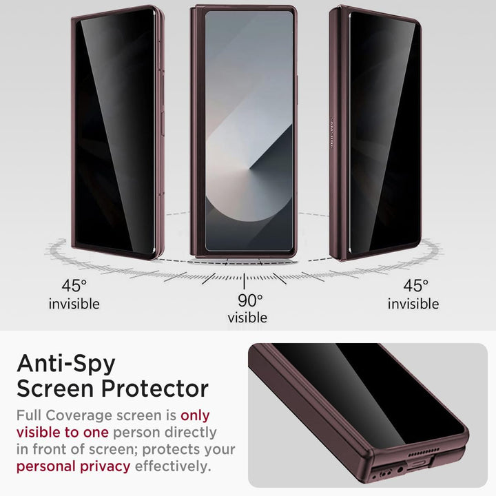 Miimall Kompatibel mit Samsung Galaxy Z Fold 6 Hülle mit Displayschutz Anti-Peeping+Magnetischer Sch