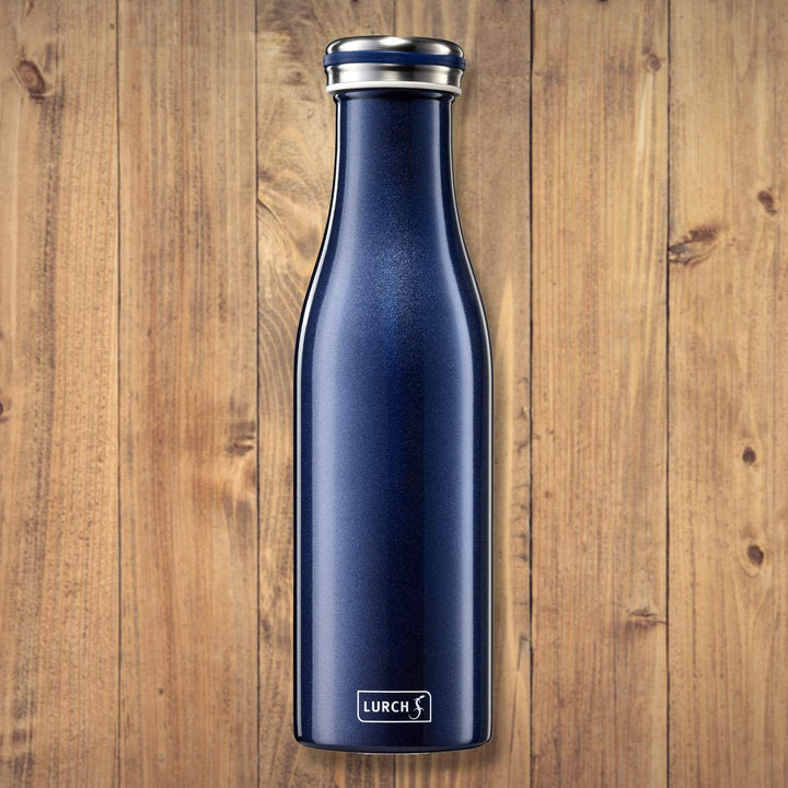 Lurch 240852 Isolierflasche/Thermoflasche für heisse und kalte Getränke aus doppelwandigem Edelstahl