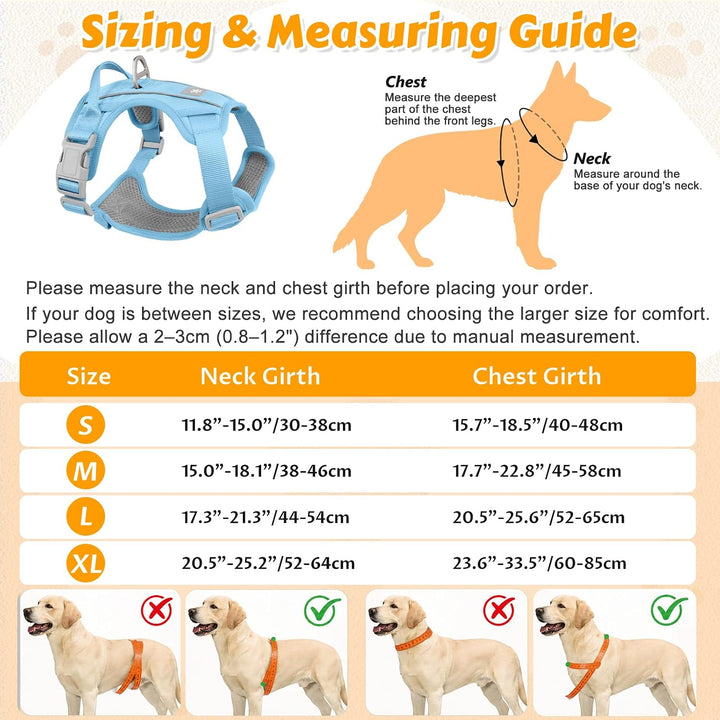 Hundegeschirr für Kleine Mittelgrosse und Grosse Hunde, Anti Zug Brustgeschirr mit Griff, Reflektier