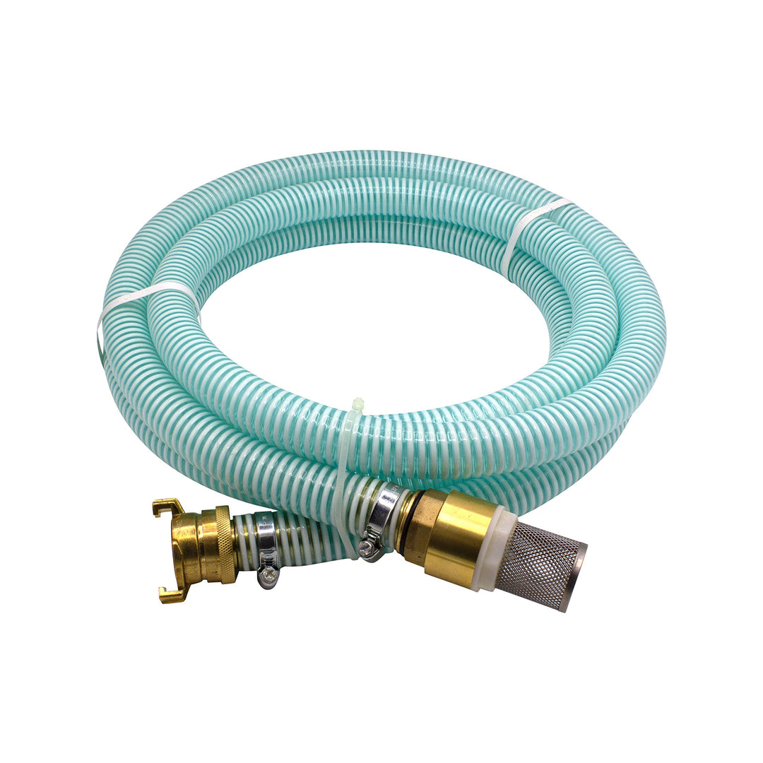 VARIOSAN Saugschlauch-Garnitur 11732, 1", 4 m, Spiralschlauch, Fussventil, Saugkupplung 4 Meter (Sau