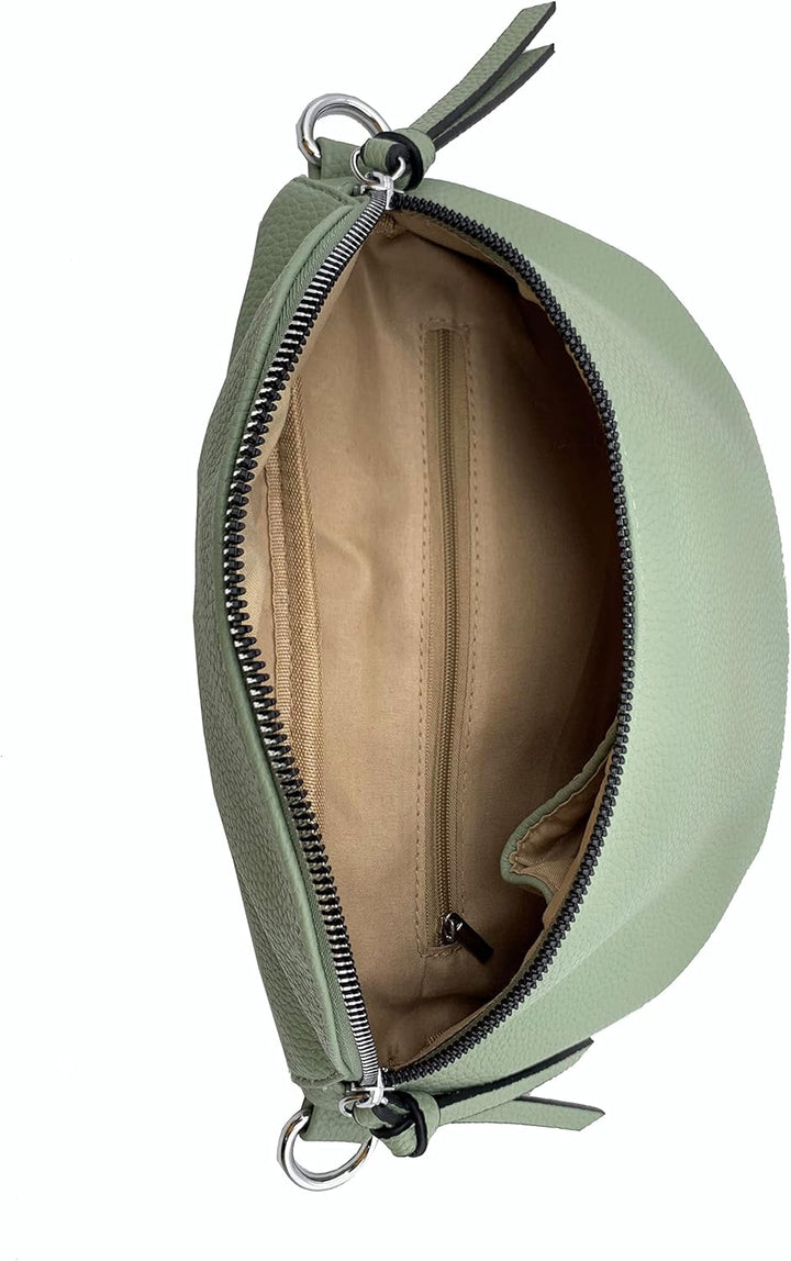 FASHION YOU WANT Crossbody Bag Damen Leder Breiter Gurt Handtasche Umhängetasche Moderne Taschen mit