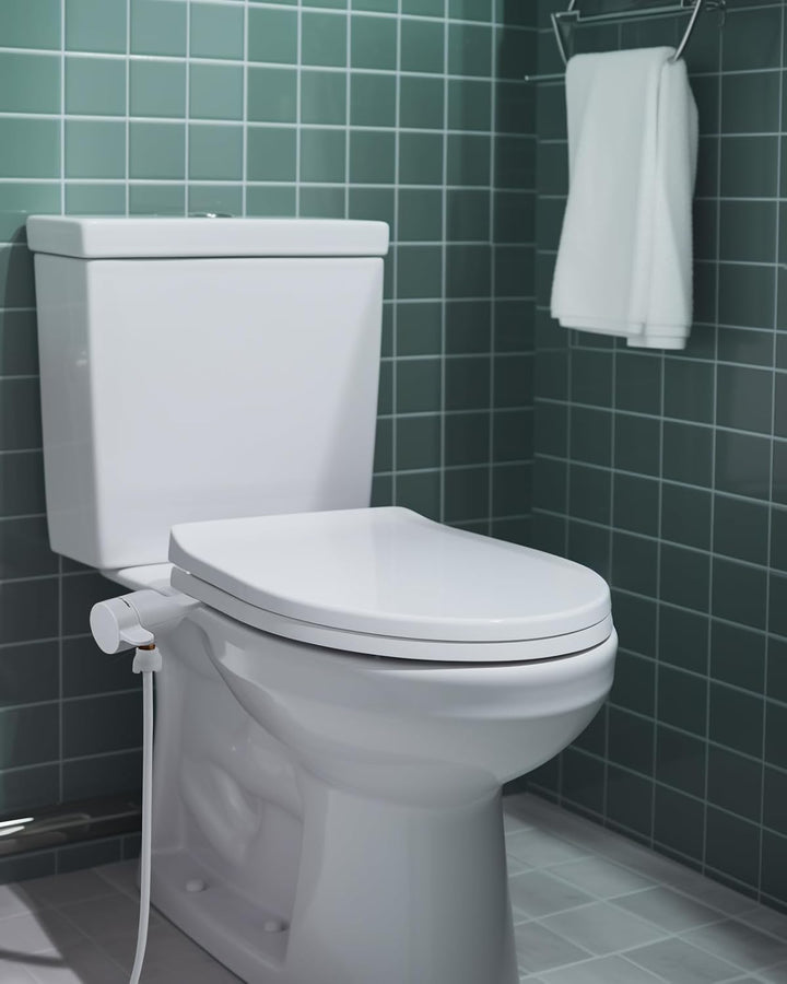 Hibbent Nicht Elektrisch Bidet Toilettenaufsatz mit Einziehbare selbstreinigende Doppeldüsen, und He