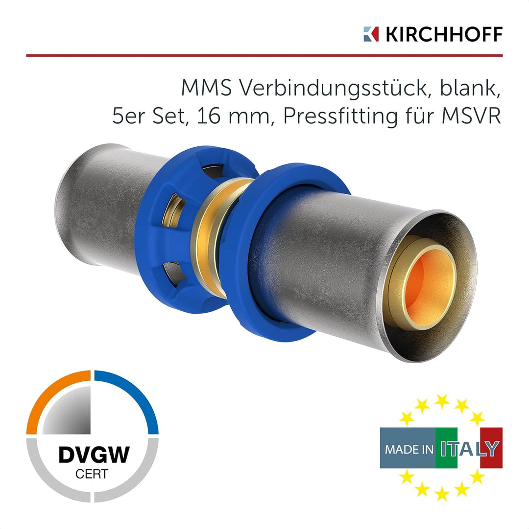 KIRCHHOFF | MSVR Rohr | 5er Set | Pressfitting 16 mm | Aluverbundrohr | für Heizung | Fussbodenheizu