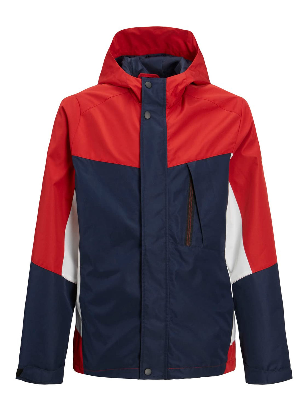 JACK & JONES Herren Jcologan Light Jacket Jnr Jacke 128 Navy Blazer/Detail:POMPEIANRED/WHITE BLOCKIN