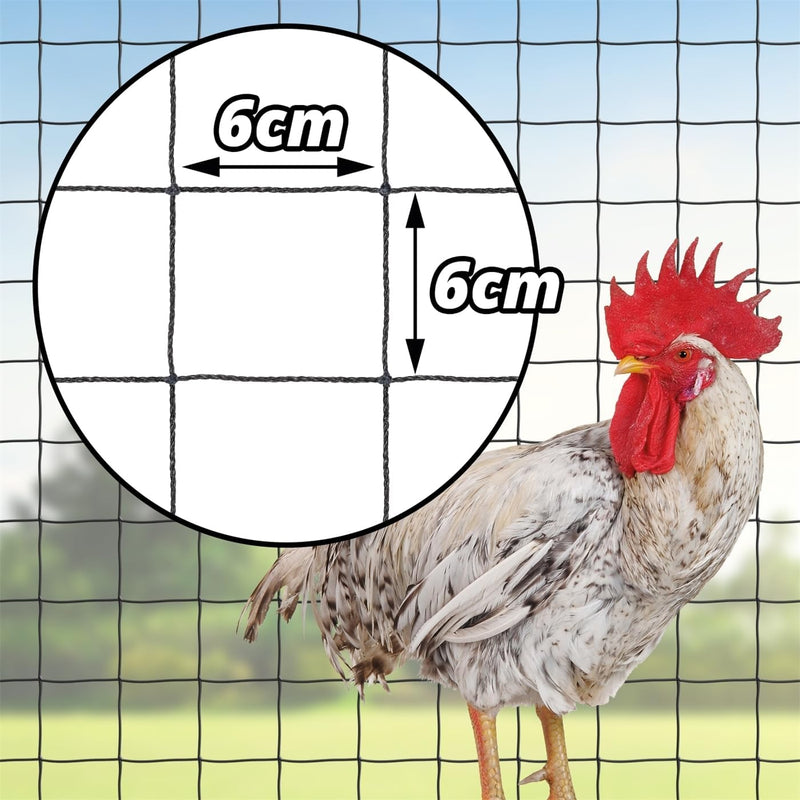 VOSS.farming 5 x 5m Geflügelschutznetz, Abdecknetz, Teichnetz, Vogelschutznetz, schwarz, Volieren Ne