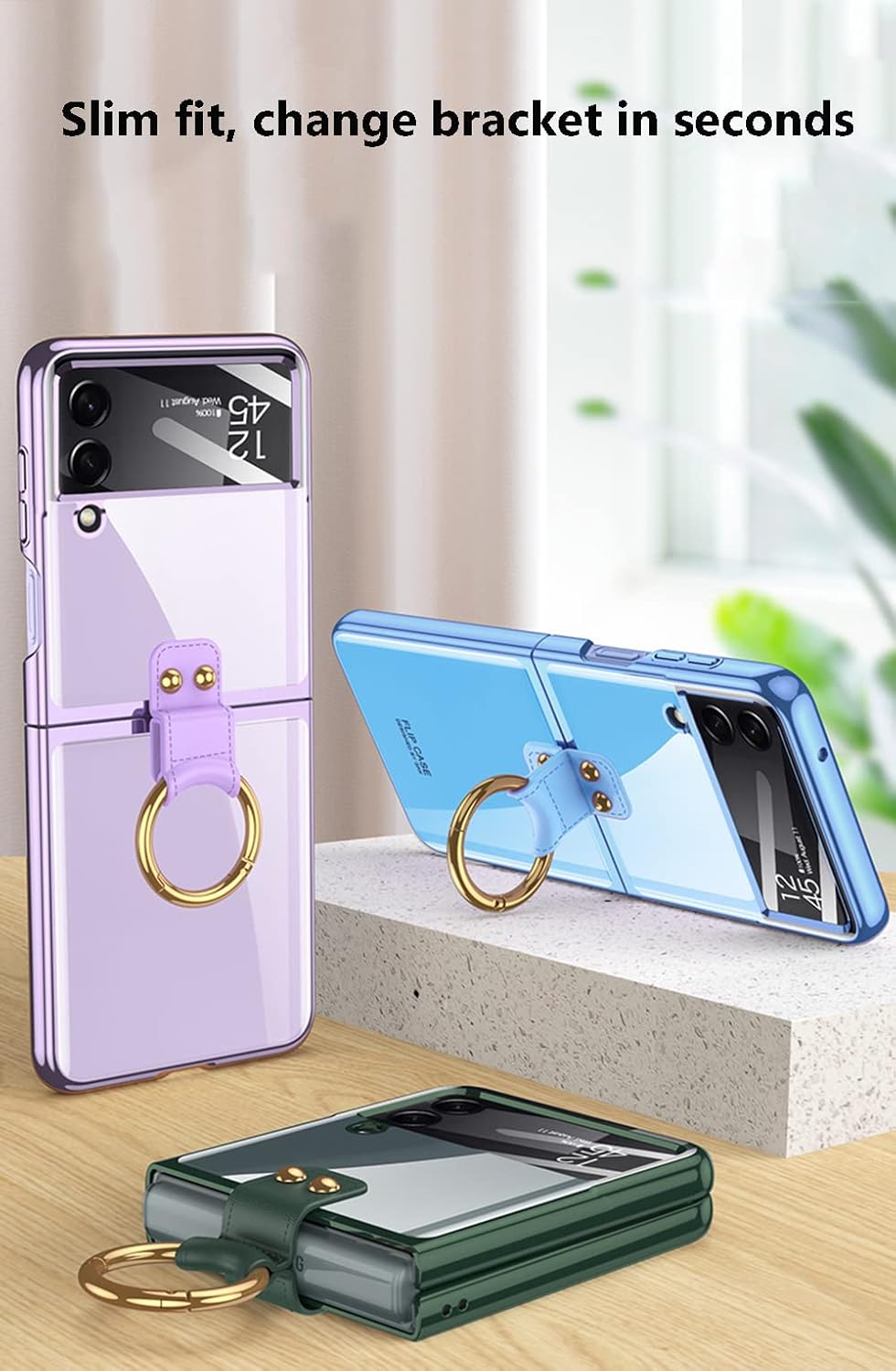 CeeEee Hülle Z Flip 4 Handyhülle Kompatibel mit Samsung Galaxy Z Flip 4 5G Transparent Stossfest Hül