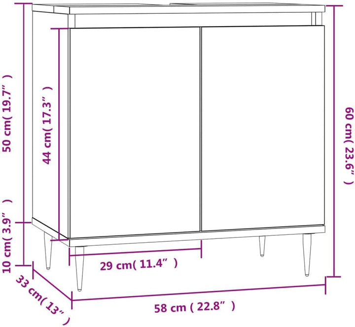 Gecheer Badschrank Badezimmerschrank Badmöbel Mit 1 grosses Fach mit 2 Türen Badezimmermöbel Aufbewa