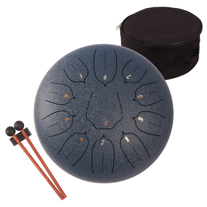 LOMUTY Stahlzungentrommel, 12 Zoll 30 cm Steel Tongue Drum, C-Dur 11 Noten, Handtrommel HandPan Drum