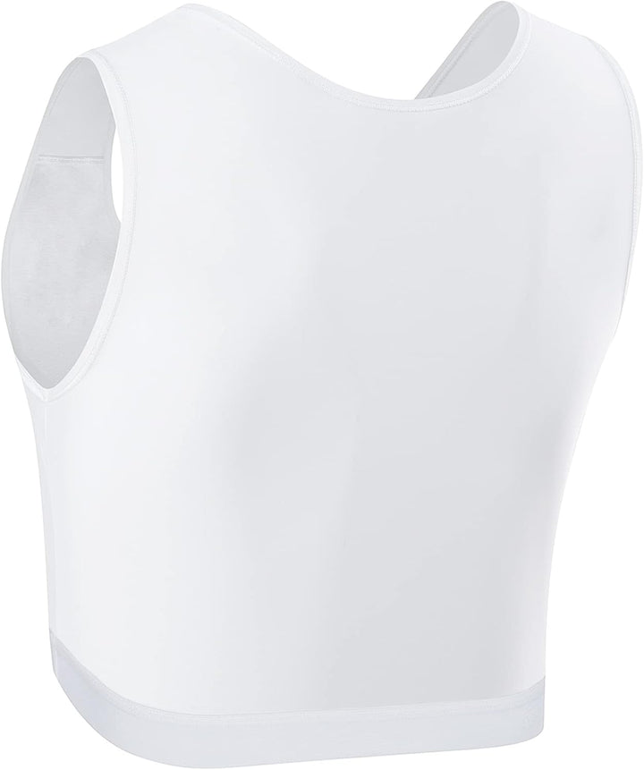 XUJI Brust Binder Transgender FTM Elastische Kompression BH Pullover Tank Top XL Weiss, XL Weiss