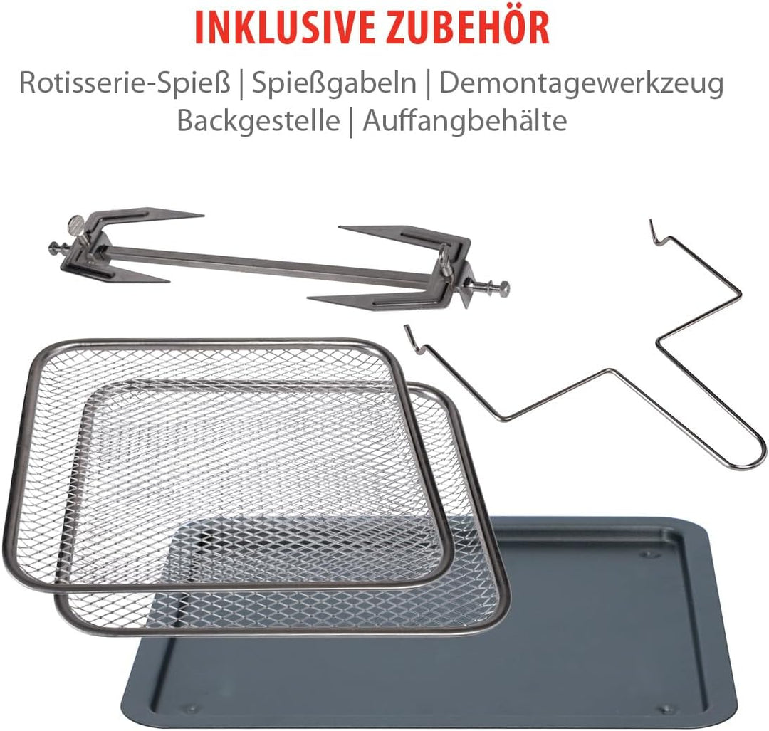 alpina Heissluftofen und Heissluftfritteuse - Airfryer - Digitale Zeit- und Temperaturkontrolle - 18