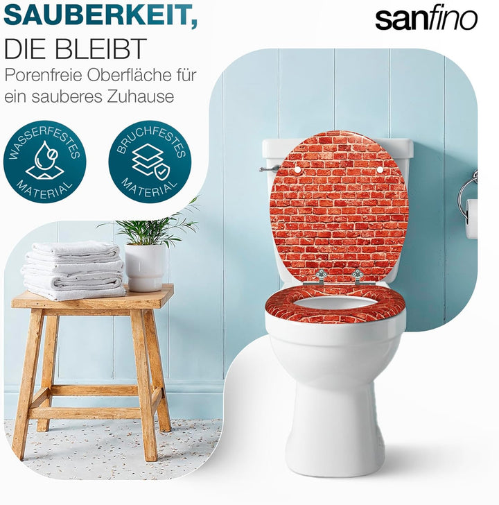 Premium WC Sitz mit Absenkautomatik – hochwertige Toilettendeckel aus Holz, viele bunte Motive, hohe