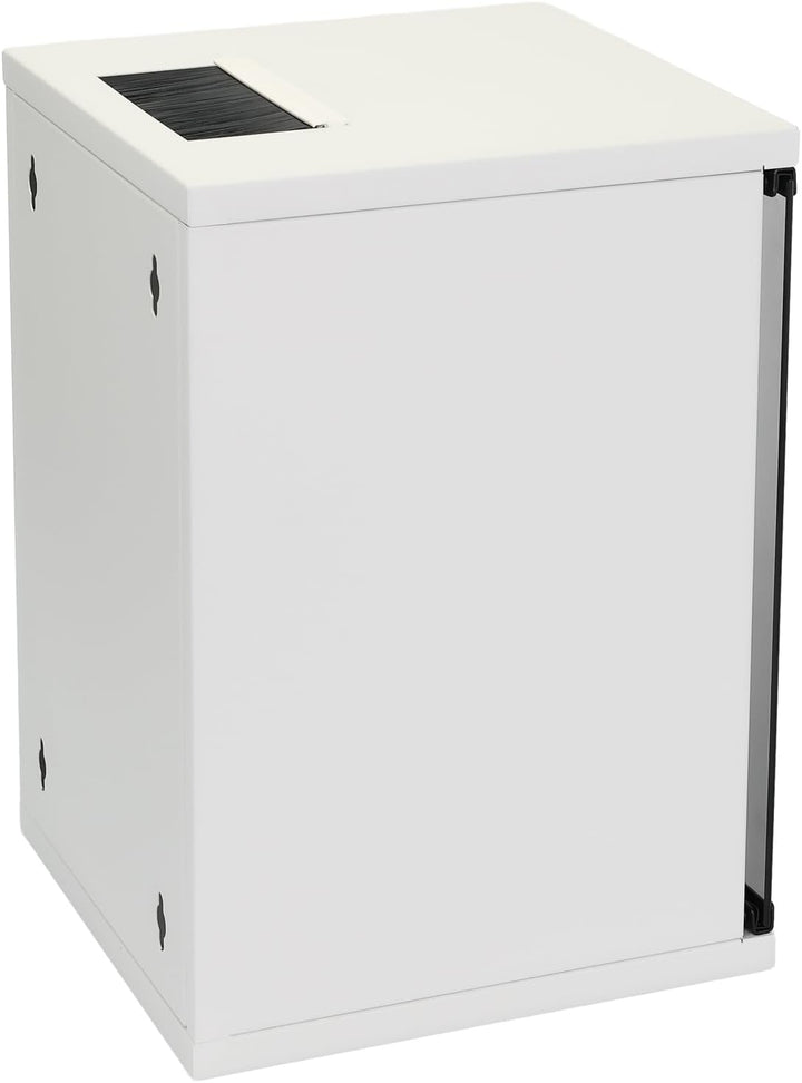 HMF 63409-07 Netzwerkschrank, Serverschrank 10 Zoll | 9 HE | 300 mm Tiefe | Voll montiert | Glastür