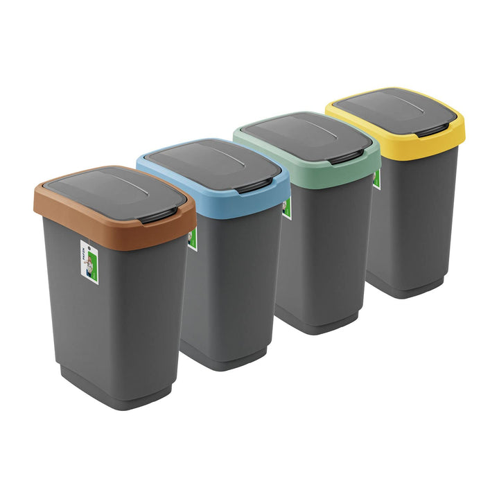 PAFEN 4x Mülleimer SET Mülltrennung 25L - 41 x 30 x 61,5cm - Abfallbehälter Mülltonne mit Spezialkla