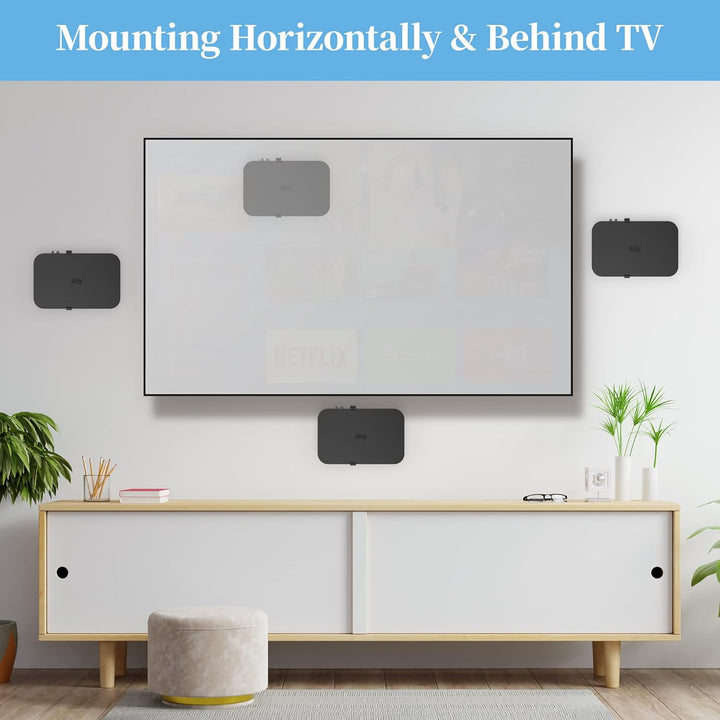 Sky Q Wandhalterung mit Befestigungselementen - Cozycase Sky Q Box Clip Halterung hinter TV für 1TB/