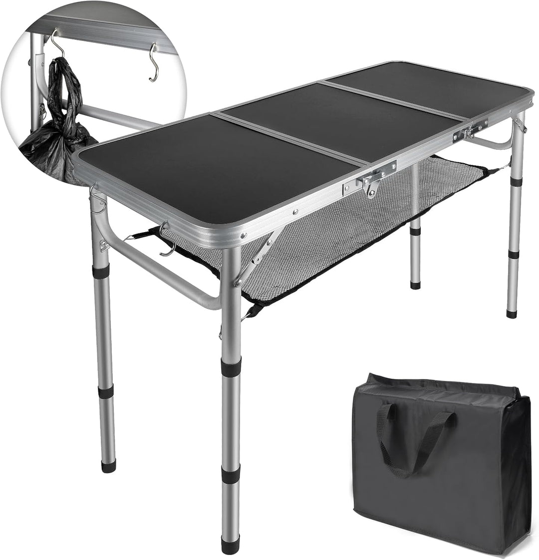 CPROSP Campingtisch Klappbar 90 * 40cm, Koffertisch Camping Faltbar, Camping Tisch, Markttisch Höhen