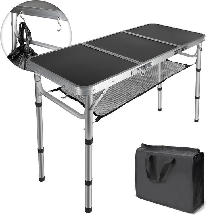 CPROSP Campingtisch Klappbar 90 * 40cm, Koffertisch Camping Faltbar, Camping Tisch, Markttisch Höhen