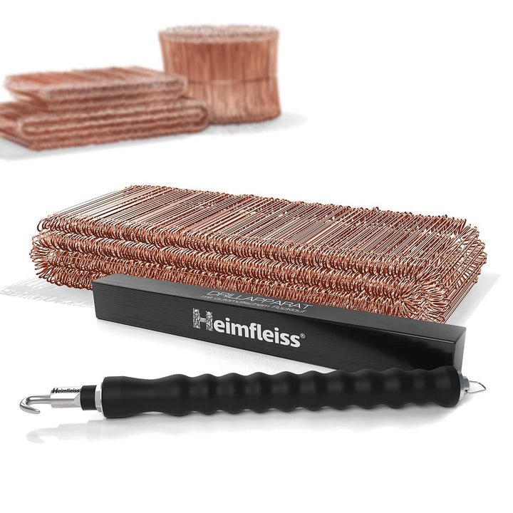 Heimfleiss® Drillapparat Driller + verkupfertem Rödeldraht 1,0 x 100-160 mm (500 Stk.) - hochwertige