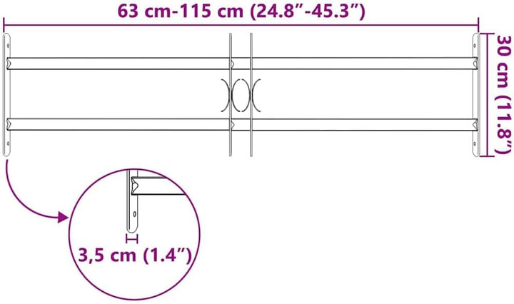 vidaXL Fenstergitter 700-1050 mm Ausziehbar Sicherheitsgitter Einbruchschutz 2 Querbalken/700-1050 m