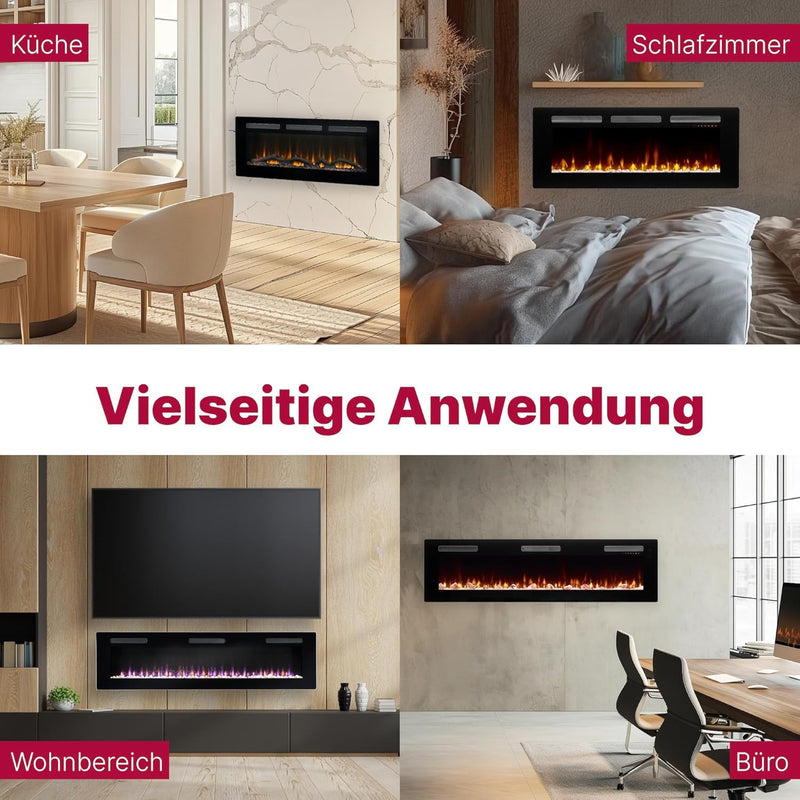 DIMPLEX - Sierra 48" - Elektrokamin - Schwarz, M - Patentierter Optiflame Flammeneffekt - Knisternde