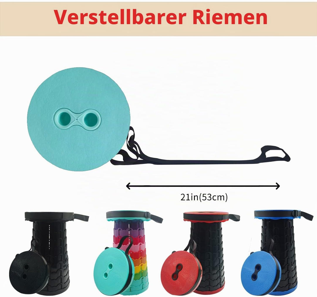 Teleskopischer Tragbarer Klapphocker Faltbar, Regenbogen Kunststoff Teleskop Hocker Tragbarer Hocker