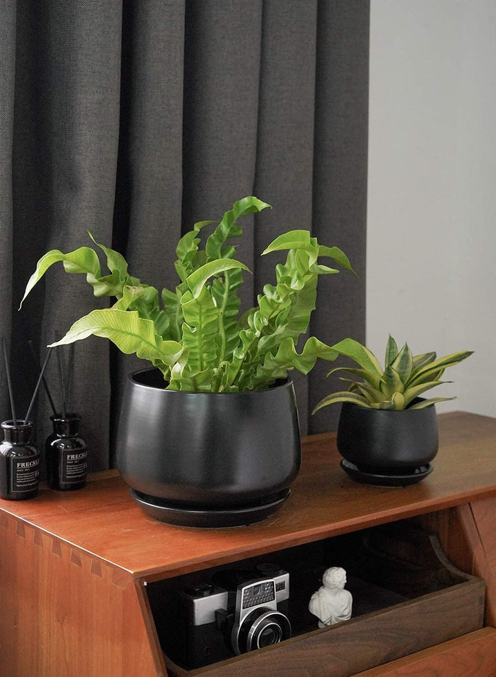 LE TAUCI 3 er Pack Übertöpfe Keramik, 10+13+16 cm Durchmesser Klein Töpfe Set, Blumentopf für Zimmer