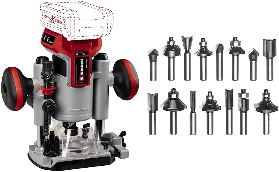 Einhell Professional Akku-Oberfräse TP-RO 18 Li BL-Solo Power X-Change (18 V, Li-Ion, Hubhöhe 35 mm,