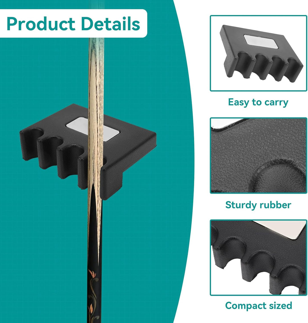 Tragbarer Pool Stick Halter, 4 Queue Ständer Tisch Billard Queue Halter Gummi Mini Stick Halter Für