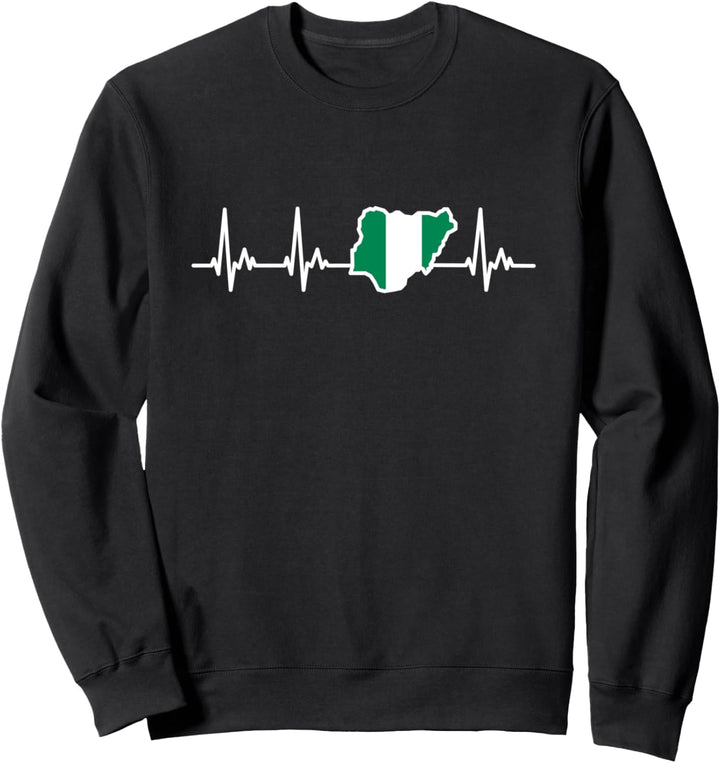 Nigerian Design Nigerianische Flagge Nigeria Herzlinie Sweatshirt