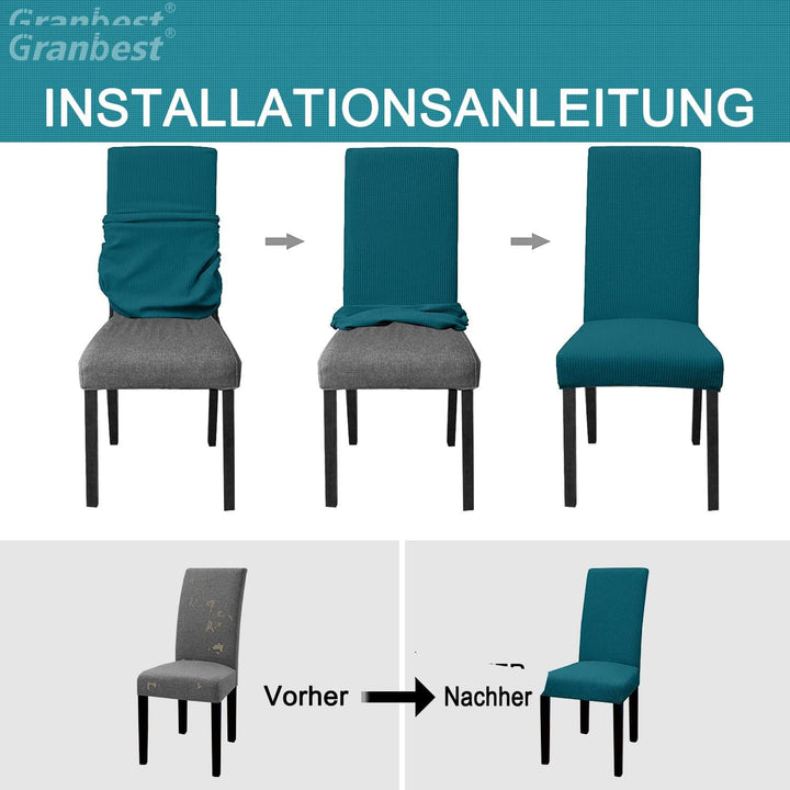 Granbest Premium Wasserdicht Esszimmer Stuhl Abdeckungen Satz Von 4, Stretch Hohen Zurück Stuhlhusse