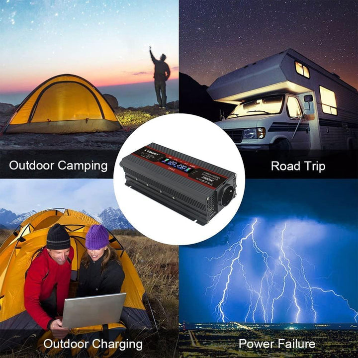 LVYUAN Spannungswandler 12V 230V 1000W / 2000W Wechselrichter LCD mit 2