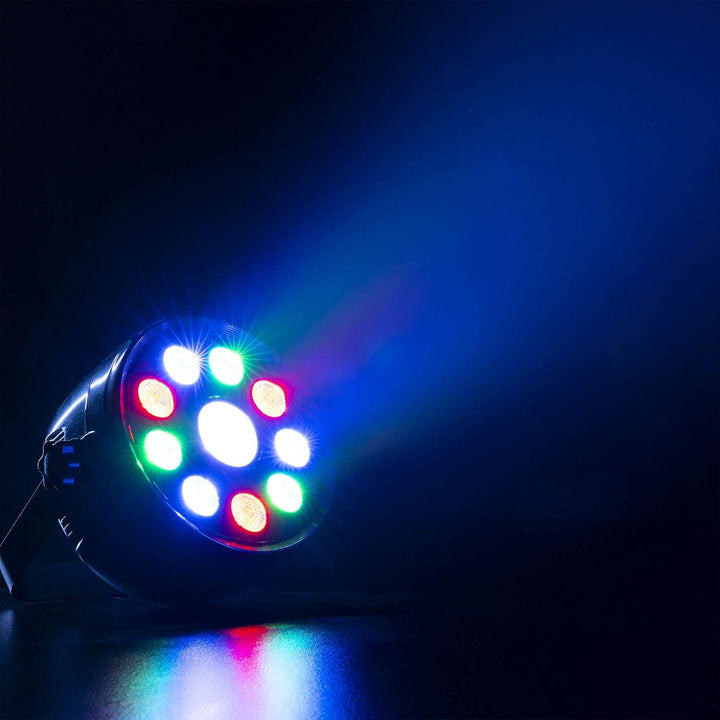 Fuzzix PLF15 - Partylicht Effektstrahler mit Fernbedienung, 24 Watt RGB Strahler, Lichtorgel Musikge