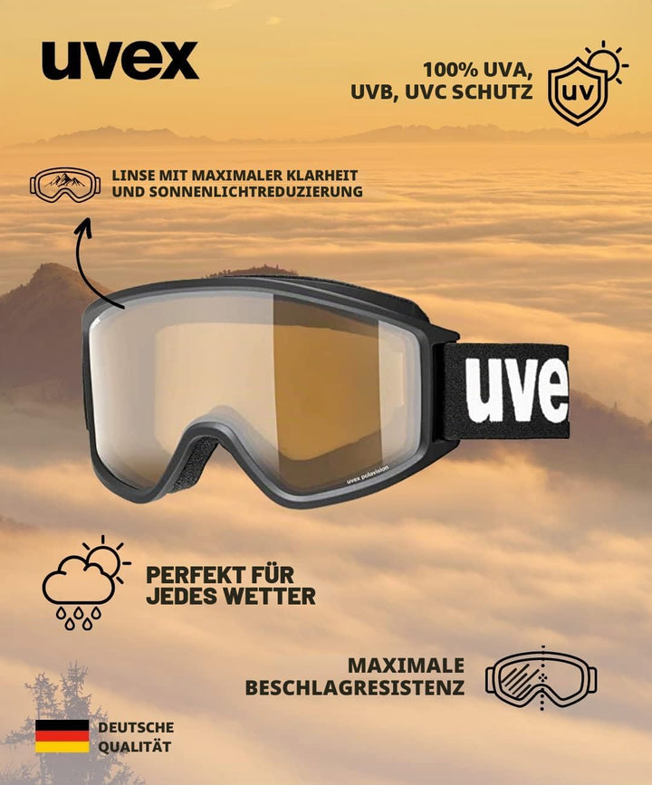 Uvex Unisex G.gl 3000 P Skibrille (1er Pack) Einheitsgrösse black mat/brown-clear, Einheitsgrösse bl