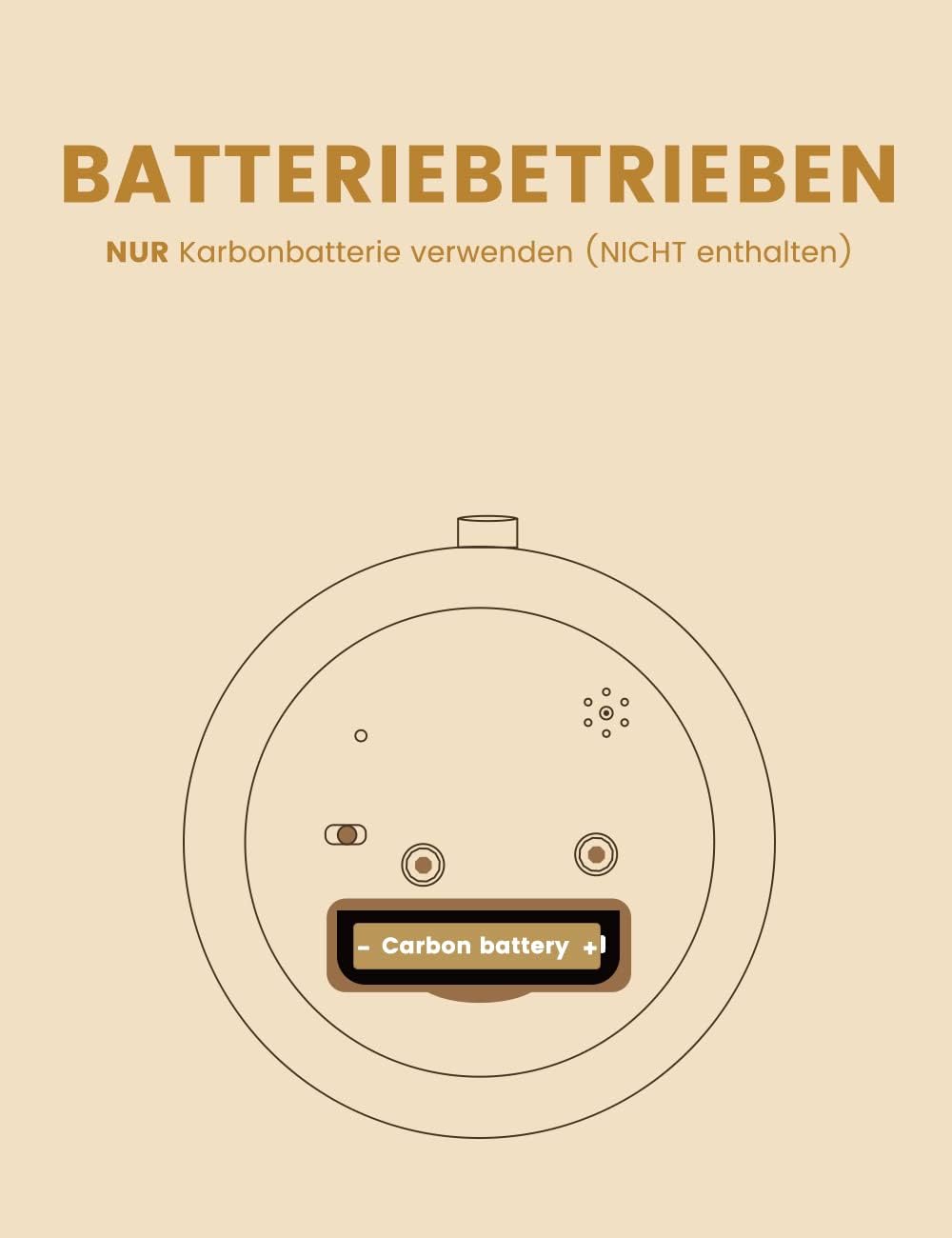 aboveClock Wecker Analog Ohne Ticken, Wecker Holz mit Snooze, Batteriebetriebe Retro Wecker Analog,