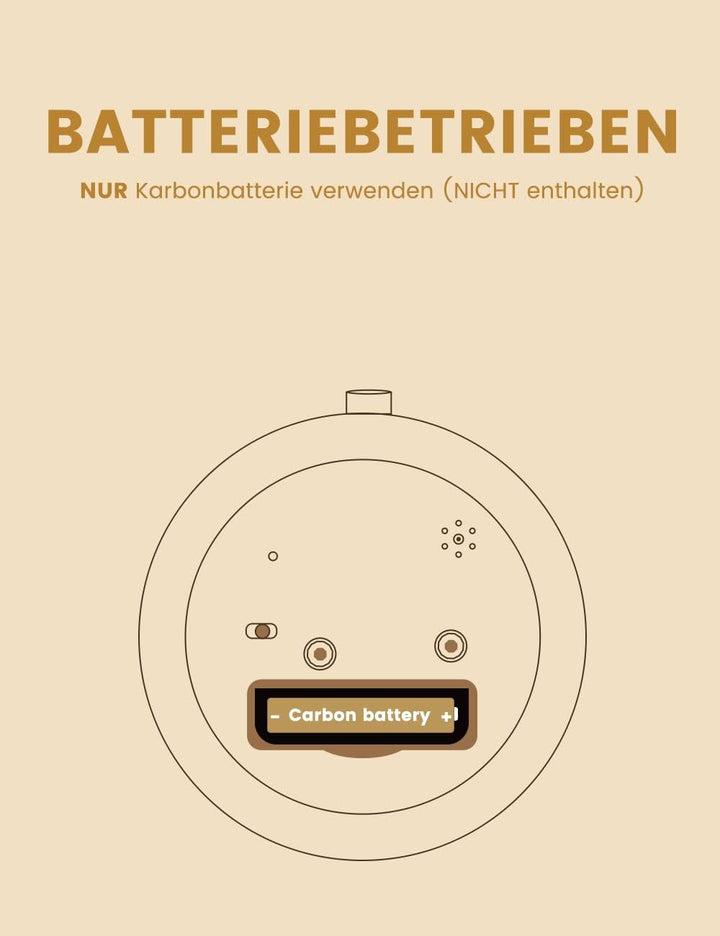 aboveClock Wecker Analog Ohne Ticken, Wecker Holz mit Snooze, Batteriebetriebe Retro Wecker Analog,