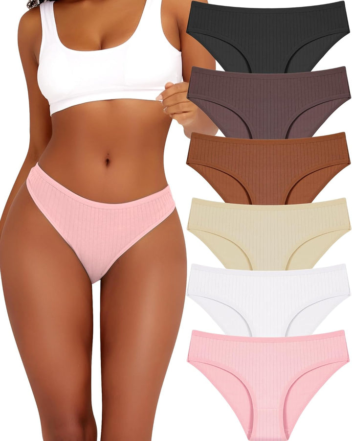 BeReady 6er Pack Unterhosen Damen Baumwolle Stretch Slips Baumwoll Hipster Bequeme Unterwäsche Cotto