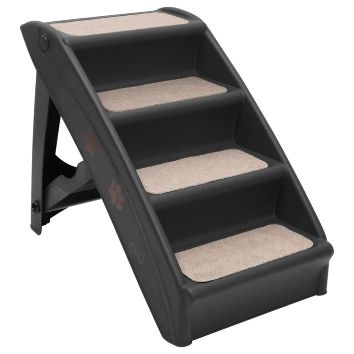 vidaXL Hundetreppe Klappbar Schwarz Haustiertreppe Katzentreppe Einstiegshilfe, Schwarz