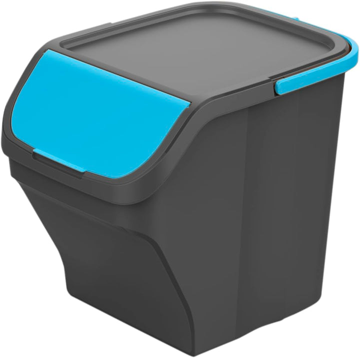 Gardissimo Stack Mülleimer, Blau, 25 Liter | Küche Stapelbox, Mülltonnenbox, Abfalleimer mit Deckel