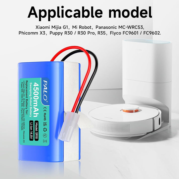 4500mAh Ersatzakku für Xiaomi Mi G1, H18650CH-4S1P Vacuum Mop, Robot Vacuum E12, Rowenta RS-RT900866