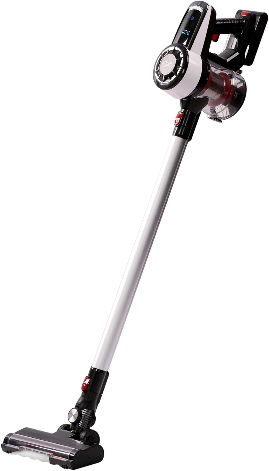 ADLER EUROPE - Akku Staubsauger Kabellos 350W - Akkustaubsauger Beutellos mit Rotierender Bodendüse