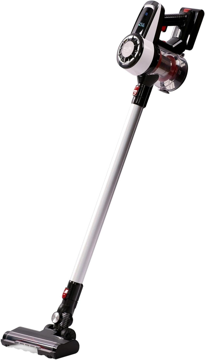 ADLER EUROPE - Akku Staubsauger Kabellos 350W - Akkustaubsauger Beutellos mit Rotierender Bodendüse