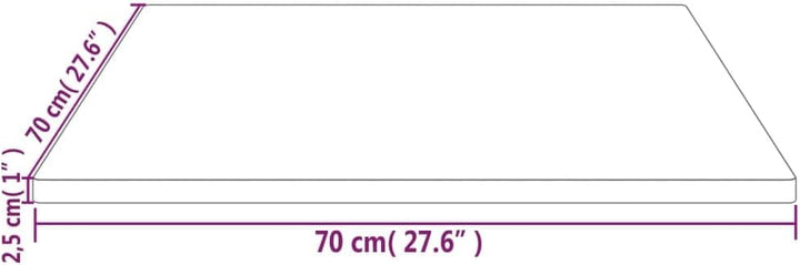 vidaXL Tischplatte 70x70x2,5 cm Massivholz Kiefer Quadratisch 70 x 70 x 2.5 cm Braun, 70 x 70 x 2.5