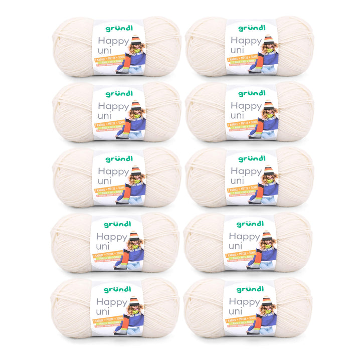 Gründl Happy uni (Strick- und Häkelgarn mit wollartigem Charakter aus 100 % Polyacryl, Anti-Pilling,