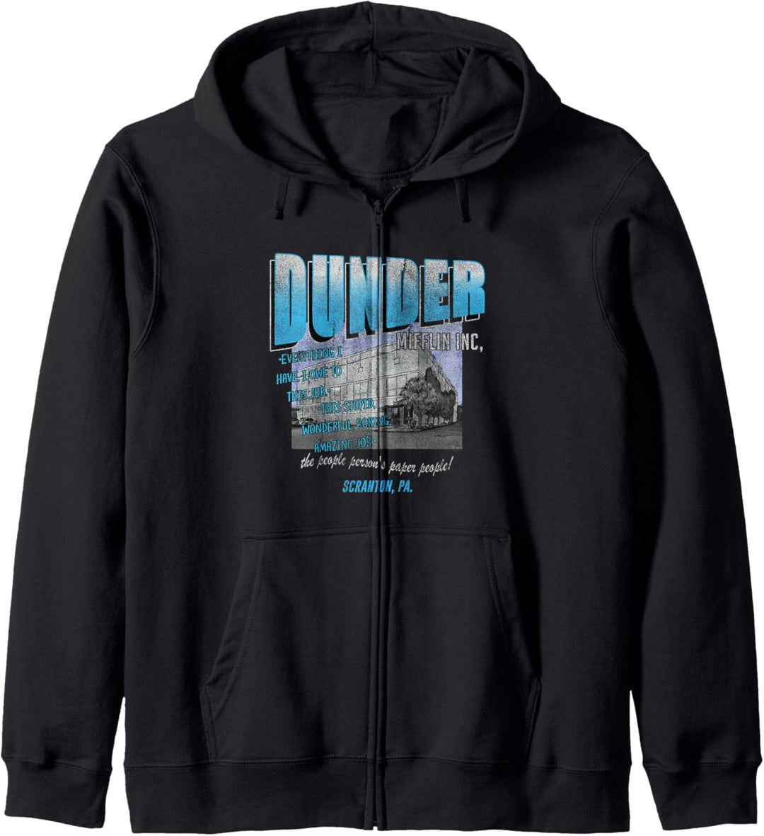 The Office Multi-Schriftart Dunder Mifflin Anzeige Kapuzenjacke