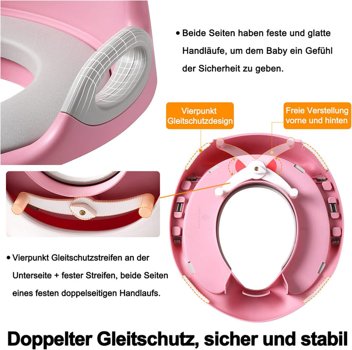 Kinder Toilettensitz Baby Sitz Töpfchentrainer WC Aufsatz Potty Training Toilettentrainer mit Anti-R