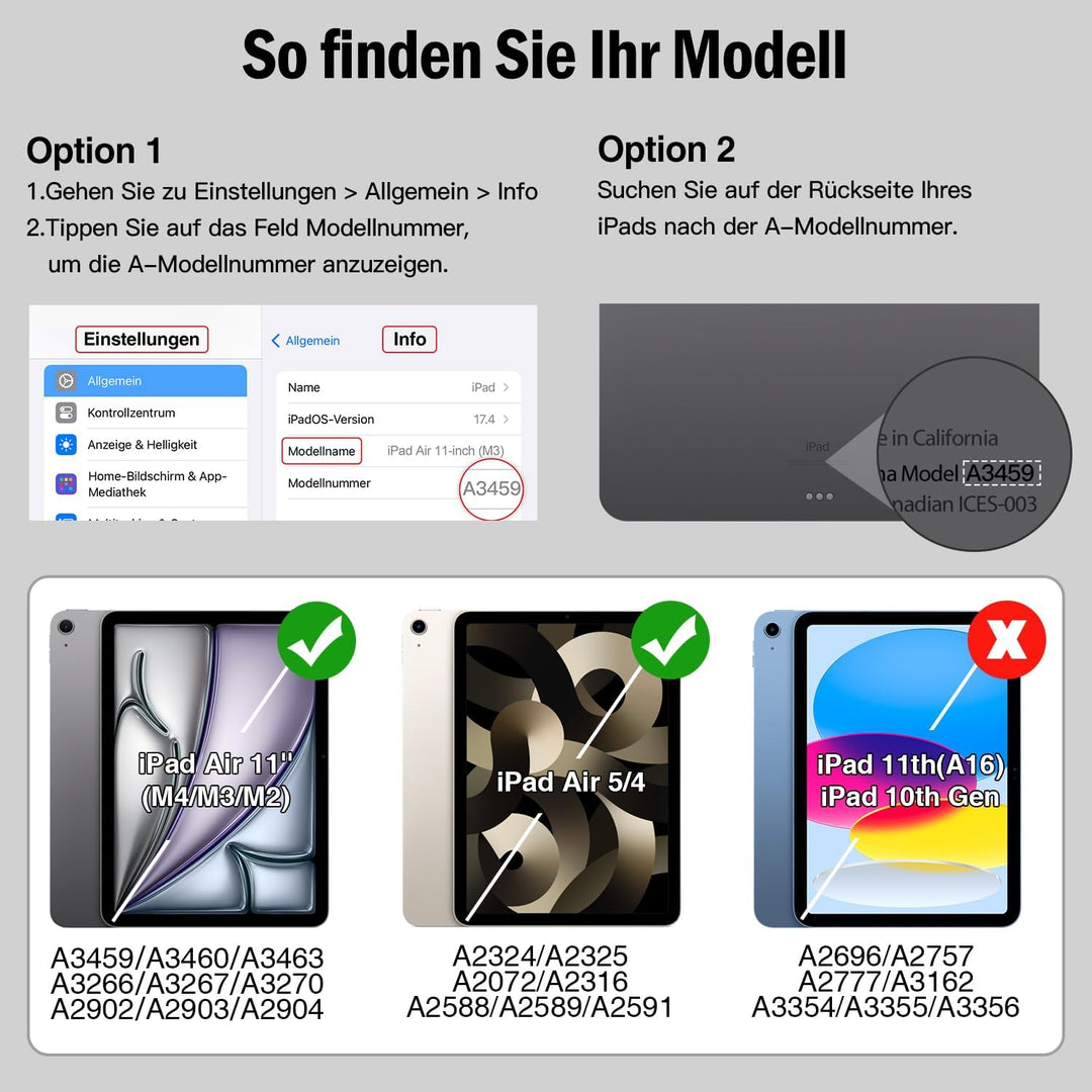 Antbox Hülle für iPad Air 5./4. Generation 2022/2020 iPad 10.9 Zoll mit Stifthalter Apple Pencil Hal